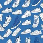 classic blue and white striped sneakers image